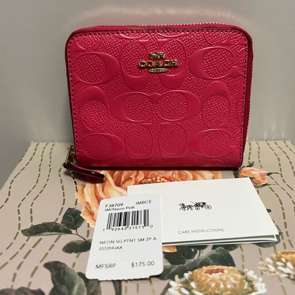 Coach Neon Pink Wallet - Picture 1 of 11